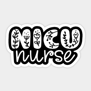 Floral Nicu Nurse Neonatal Intensive Care Unit Appreciation Sticker